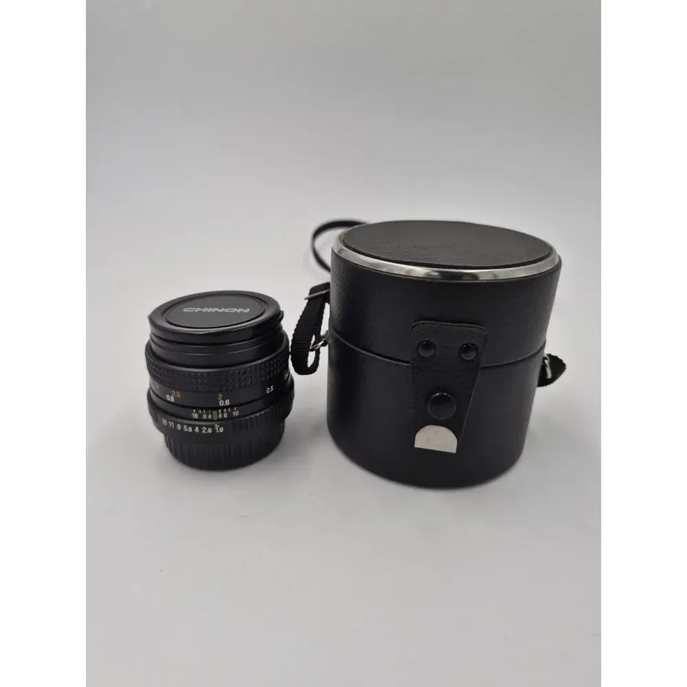Chinon 50mm F/1.9 Auto Manual Focus Lens For Pentax K Mount With Case Vintage